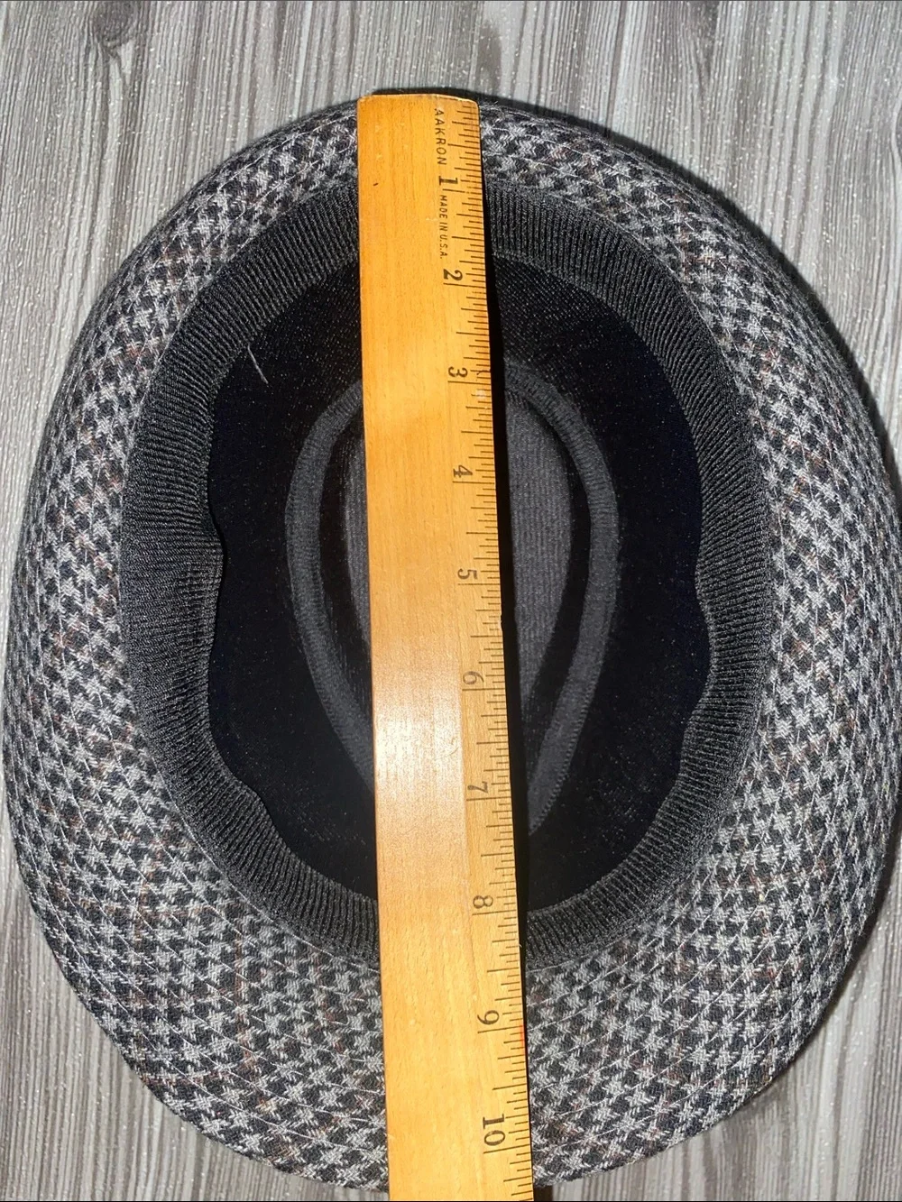 Houndstooth Fedora Hat in Gray & Black NWOT